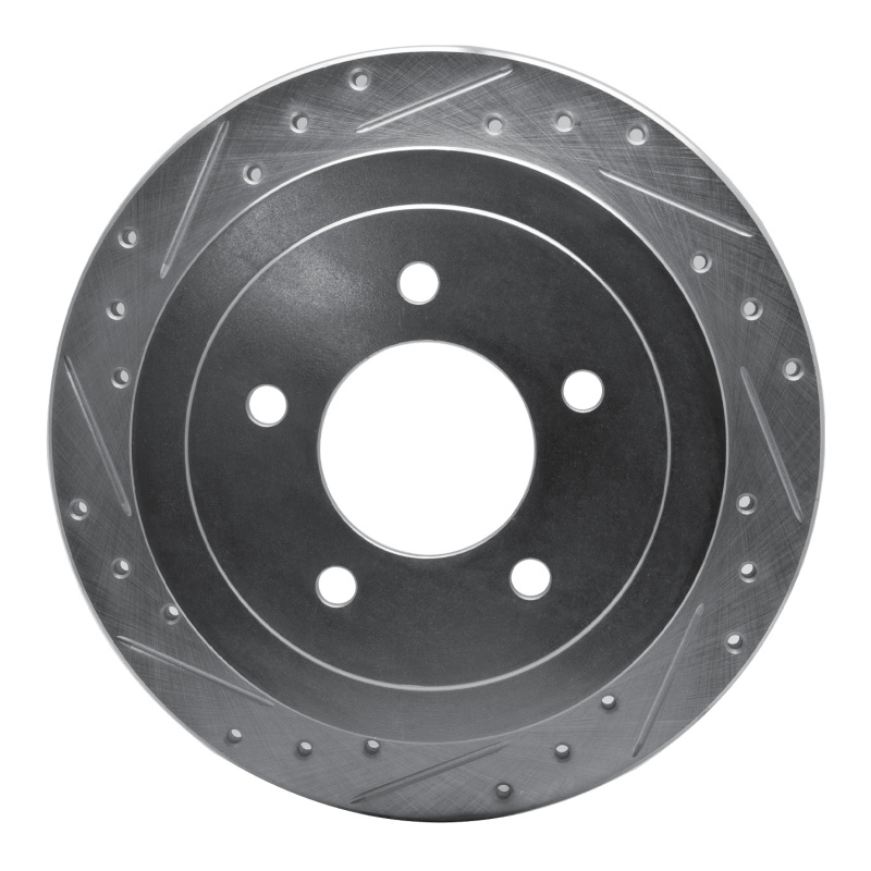 Ford Expedition Brake Rotor (1) - Rear Left - R1 Concepts - Drilled & Slotted - Silver - `97-`04